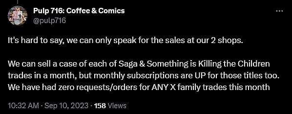 Pulp 716 owner Amy Bernet weighs in on the current state of the X-books