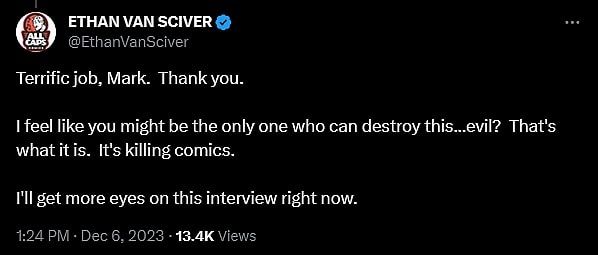 Ethan Van Sciver thanks Mark Millar