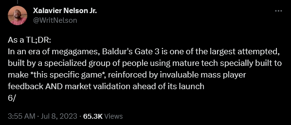 Xalavier Nelson Jr. weighs in on the fallout of Baldur's Gate 3