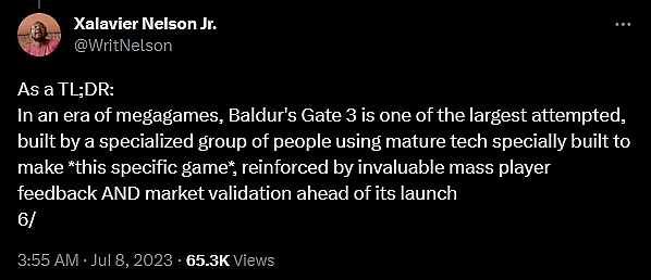 Xalavier Nelson Jr. weighs in on the fallout of Baldur's Gate 3