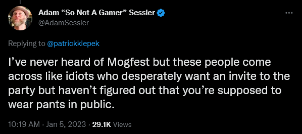 Adam Sessler has a meltdown regarding the existence of gamers.