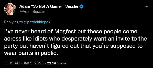 Adam Sessler has a meltdown regarding the existence of gamers.