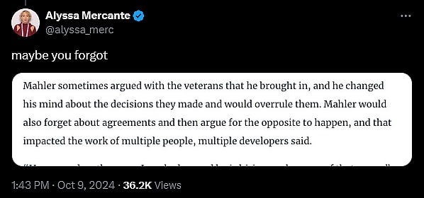 Moon Studios' 'Ori' series director pushes back after Kotaku Senior Editor Alyssa Mercante attempts to insult him.