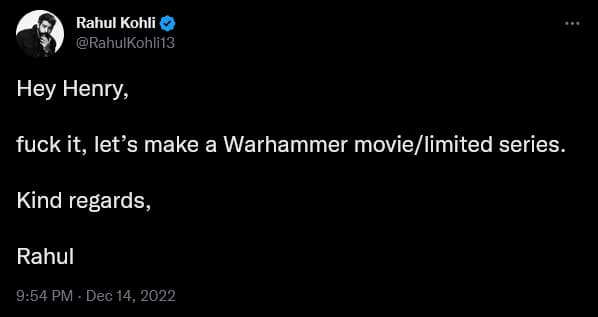 Rahul Kohli has a proposal for Henry Cavill