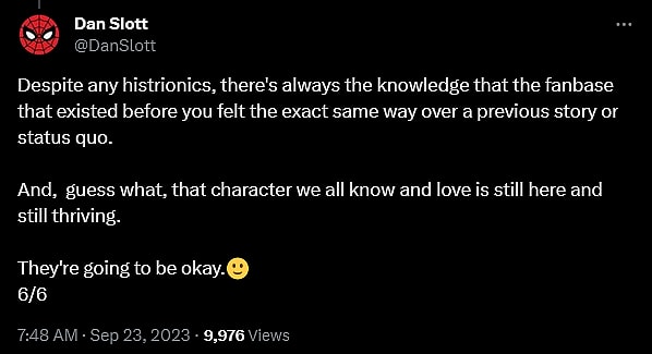 Marvel Comics writer Dan Slott defends Zeb Wells' 'Amazing Spider-Man' run