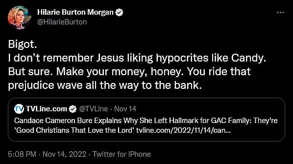 Hilarie Burton Morgan weighs in on Great American Family and Candace Cameron Bure