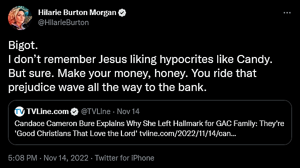 Hilarie Burton Morgan weighs in on Great American Family and Candace Cameron Bure