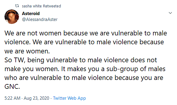 Literary Assistant Sasha White Dropped by The Tobias Literary Agency For Retweet That Made Distinction Between Biological and Trans Women