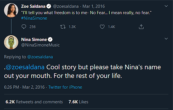 Zoe Saldana apologizes for not being Black enough to portray Nina Simone in 2016 biopic