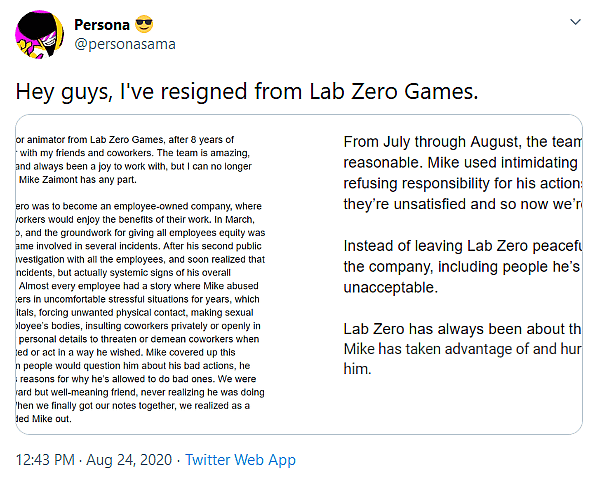 Several Staff Members Leave Skullgirls Studio Lab Zero Games Over Lead Designer Mike Zaimont’s Alleged Behavior