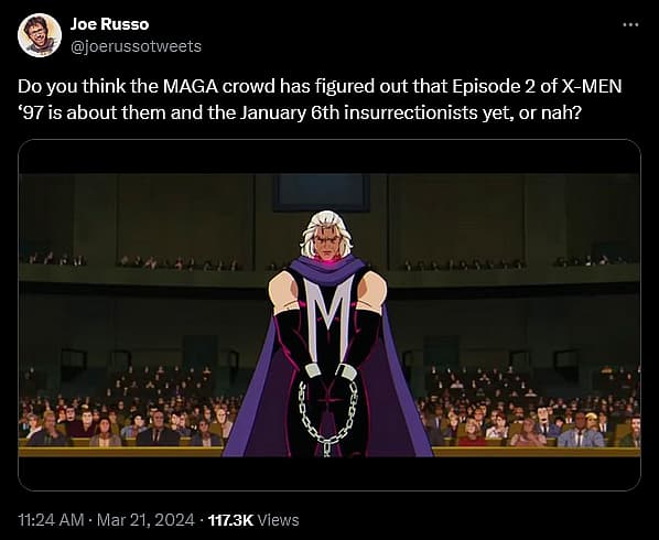 Horror director Joe Russo weighs in on the adaptation of 'The Trial of Magneto!' in 'X-Men '97'.