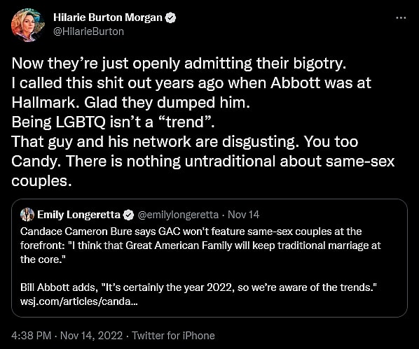 Hilarie Burton Morgan weighs in on Great American Family and Candace Cameron Bure