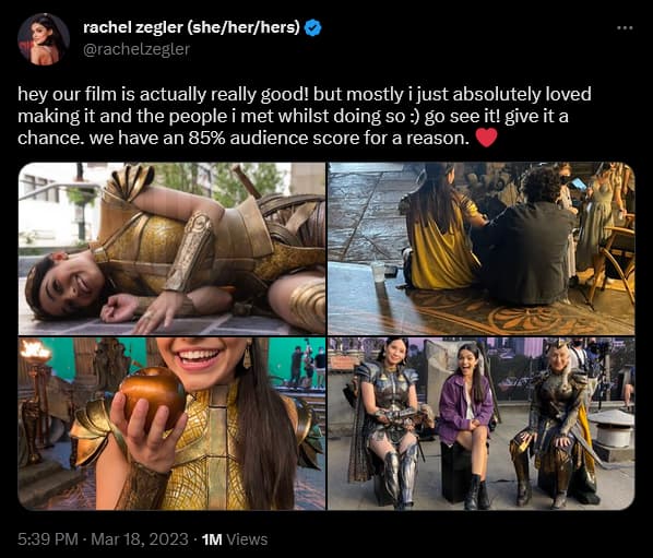 Rachel Zegler weighs in on critics' negative reception of 'Shazam! Fury of the Gods'