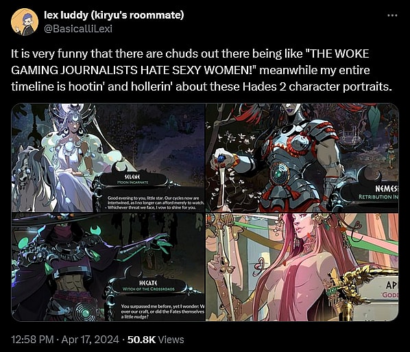 The Western game industry runs to defend their sexual thirst for 'Hades II'.