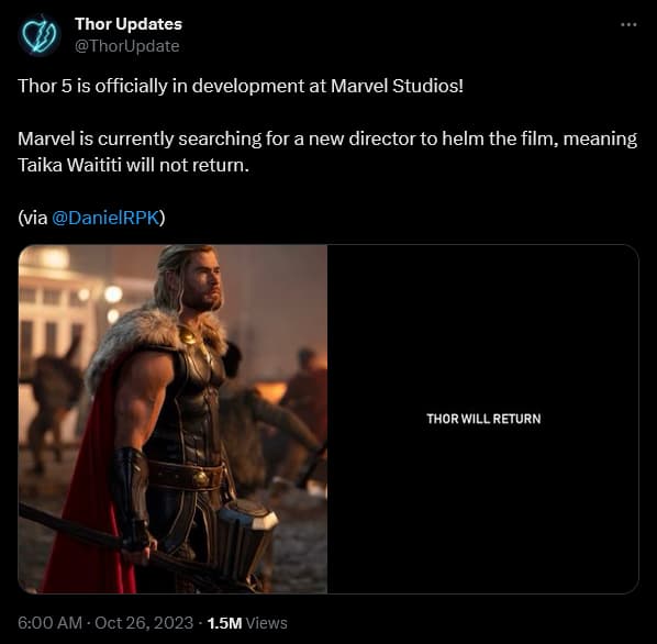 Daniel 'DanielRPK' Richtman provides a new rumor regarding 'Thor 5'