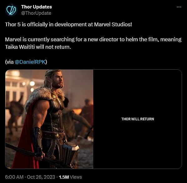 Daniel 'DanielRPK' Richtman provides a new rumor regarding 'Thor 5'