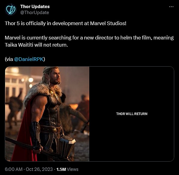 Daniel 'DanielRPK' Richtman provides a new rumor regarding 'Thor 5'