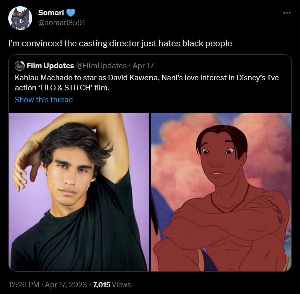 @somari8591 weighs in on Kahiau Machado's casting as David in Disney's live-action 'Lilo & Stitch' remake