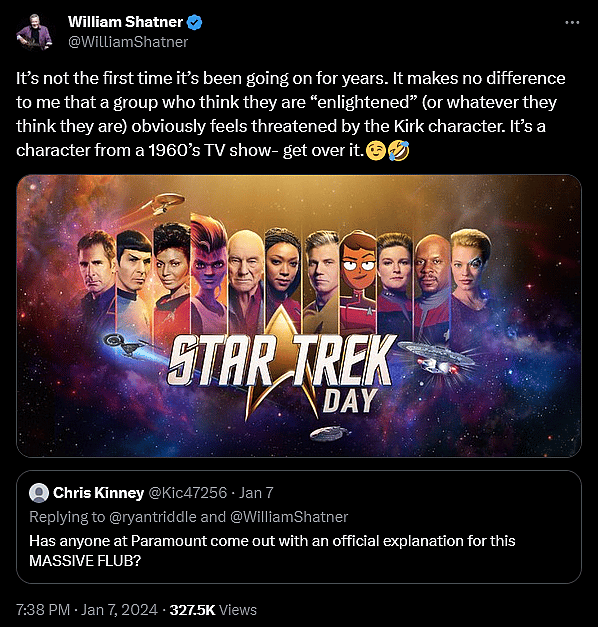 William Shatner weighs in on Paramount's continued attempts to erase Captain Kirk from 'Star Trek' history