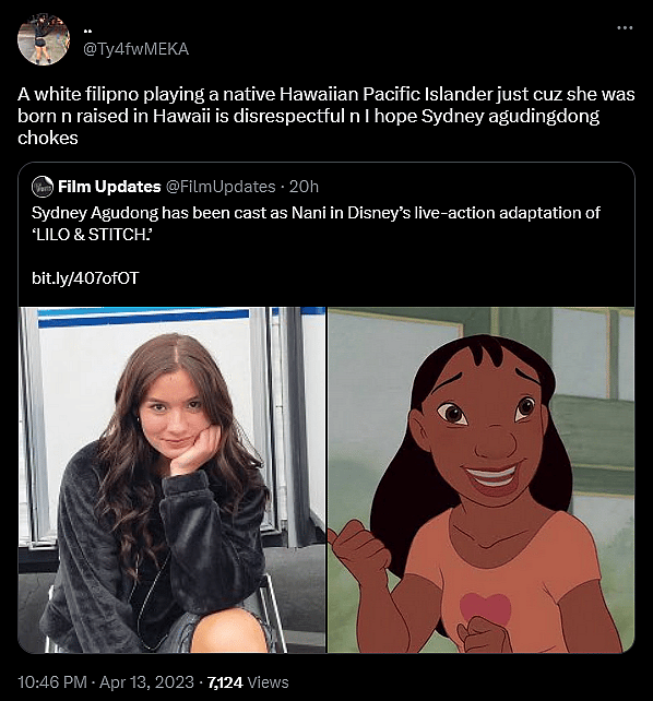 @Ty4fwMEKA weighs in on Sydney Elizabeth Agudong's casting in Disney's live-action 'Lilo & Stitch'