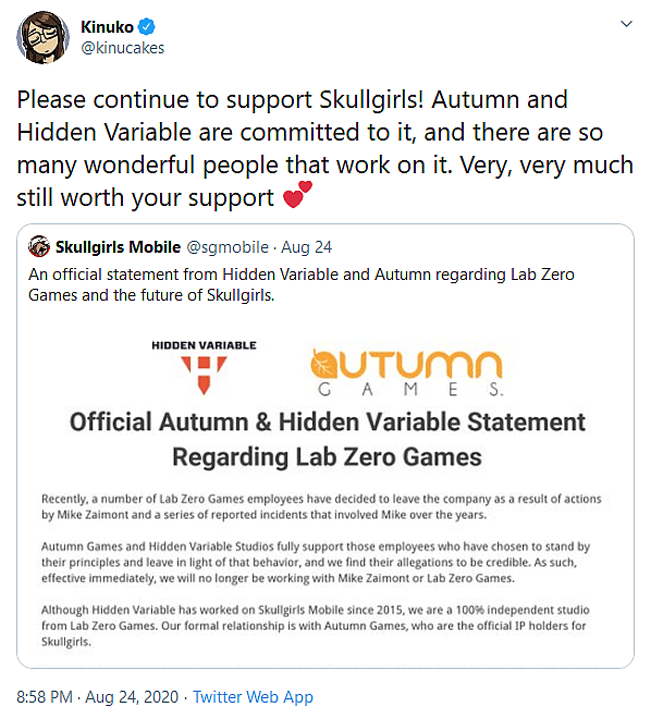 Several Staff Members Leave Skullgirls Studio Lab Zero Games Over Lead Designer Mike Zaimont’s Alleged Behavior