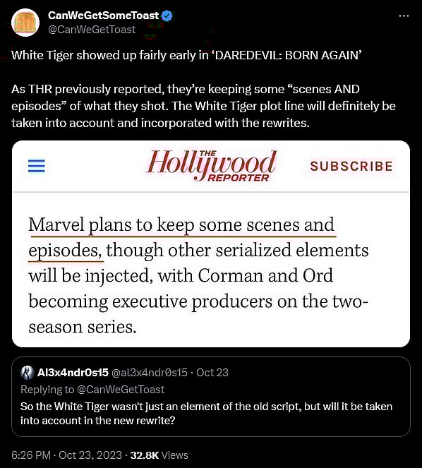 CanWeGetSomeToast weighs in on White Tiger's role in 'Daredevil: Born Again'