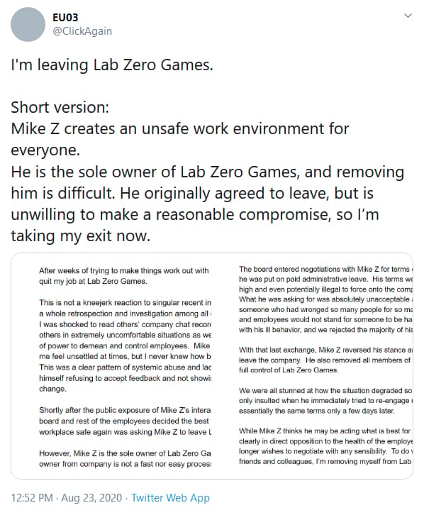 Several Staff Members Leave Skullgirls Studio Lab Zero Games Over Lead Designer Mike Zaimont’s Alleged Behavior