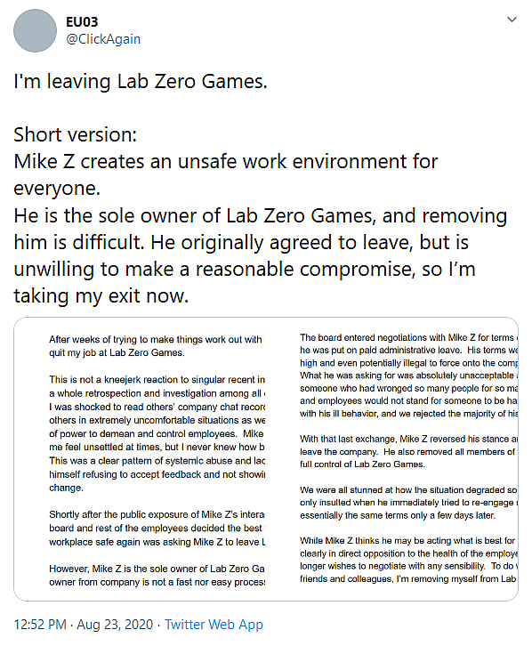 Several Staff Members Leave Skullgirls Studio Lab Zero Games Over Lead Designer Mike Zaimont’s Alleged Behavior