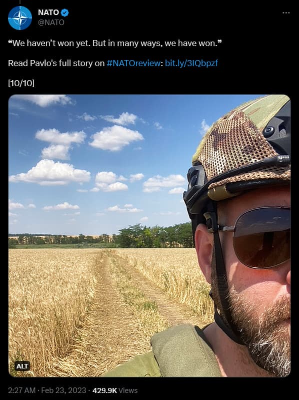NATO shares the Russia-Ukraine war story of Pavlo Kazarin
