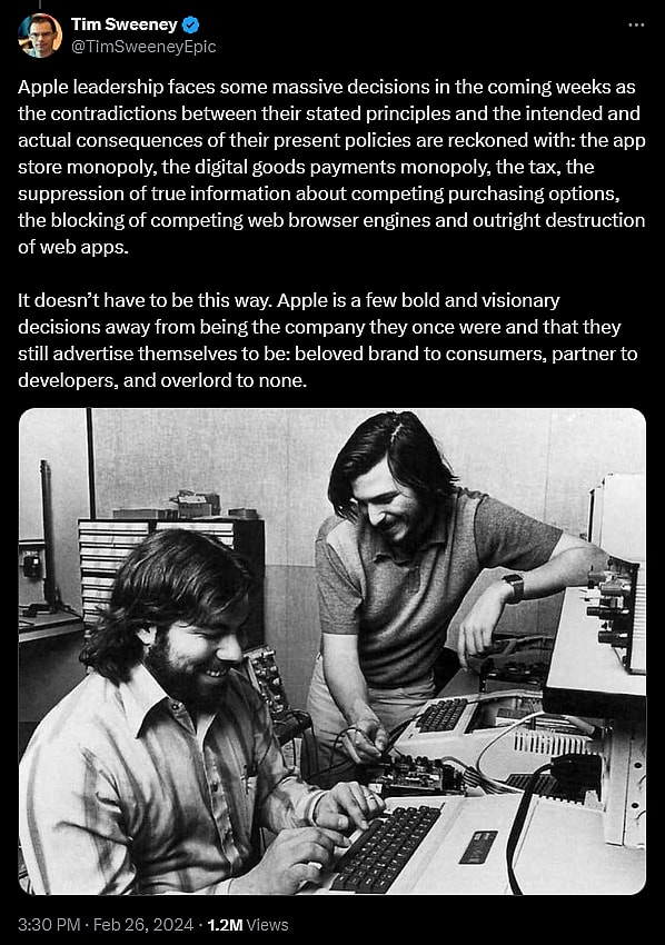 Tim Sweeney weighs in on Apple banning Epic Games from the App Store