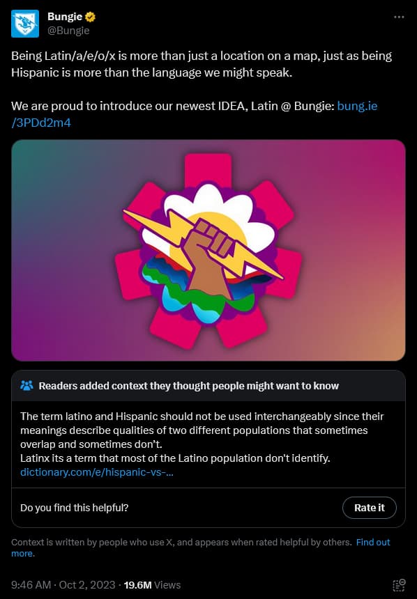 Fans criticize Bungie's attempt to use 'progressive language' when referring to Latin Americans