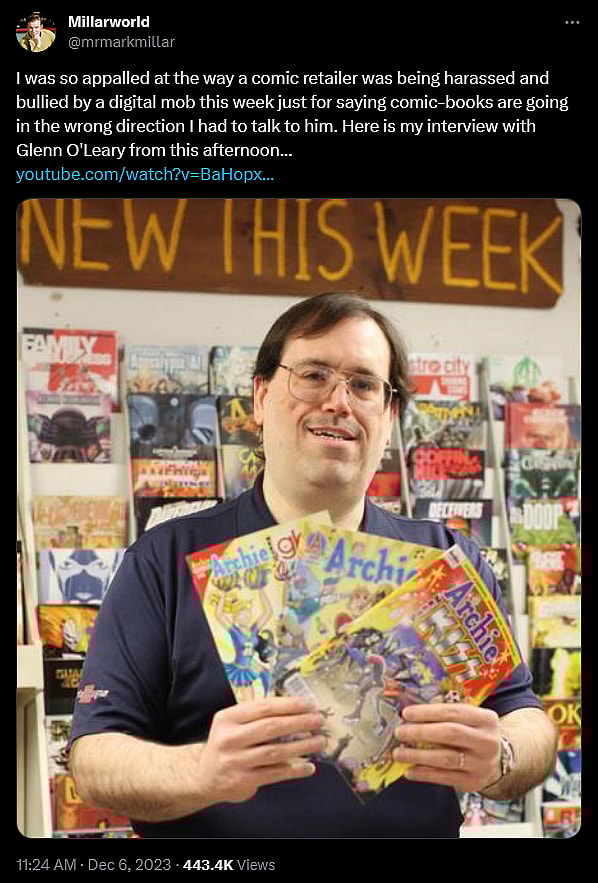 Mark Millar shares his interview with Glen O'Leary