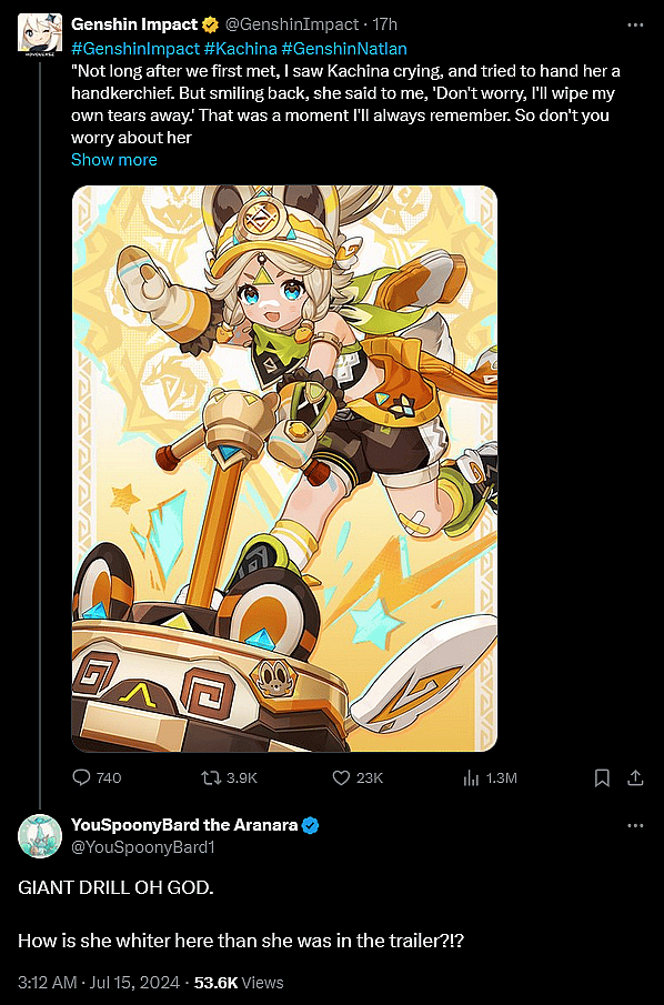 'Genshin Impact' players are unhappy with the Natlan character designs.