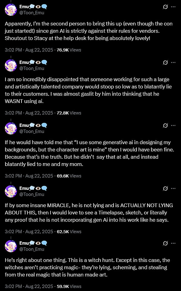 An NYCC attendee raises AI accusations against Disney artist James C Mulligan.