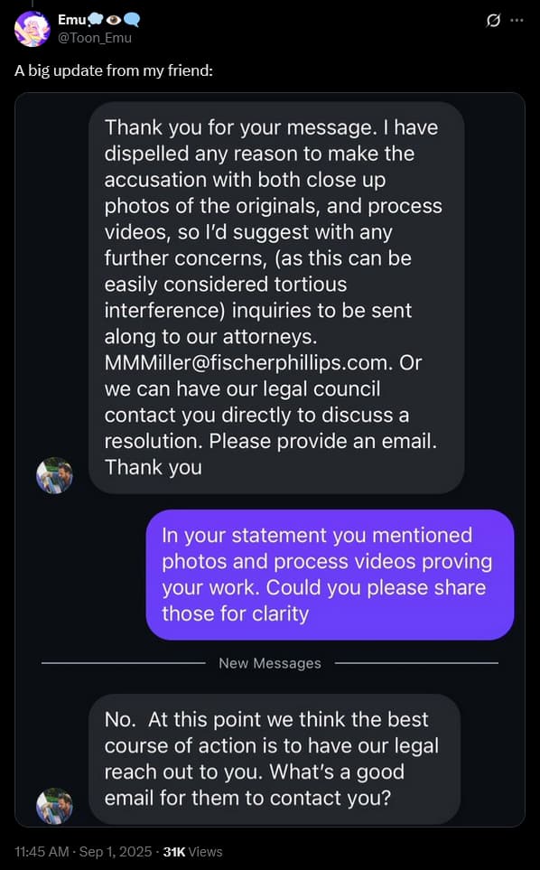 An NYCC attendee raises AI accusations against Disney artist James C Mulligan.