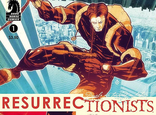 Comic book cover for Resurrectionists issue 1 by Dark Horse Comics featuring illustrated character