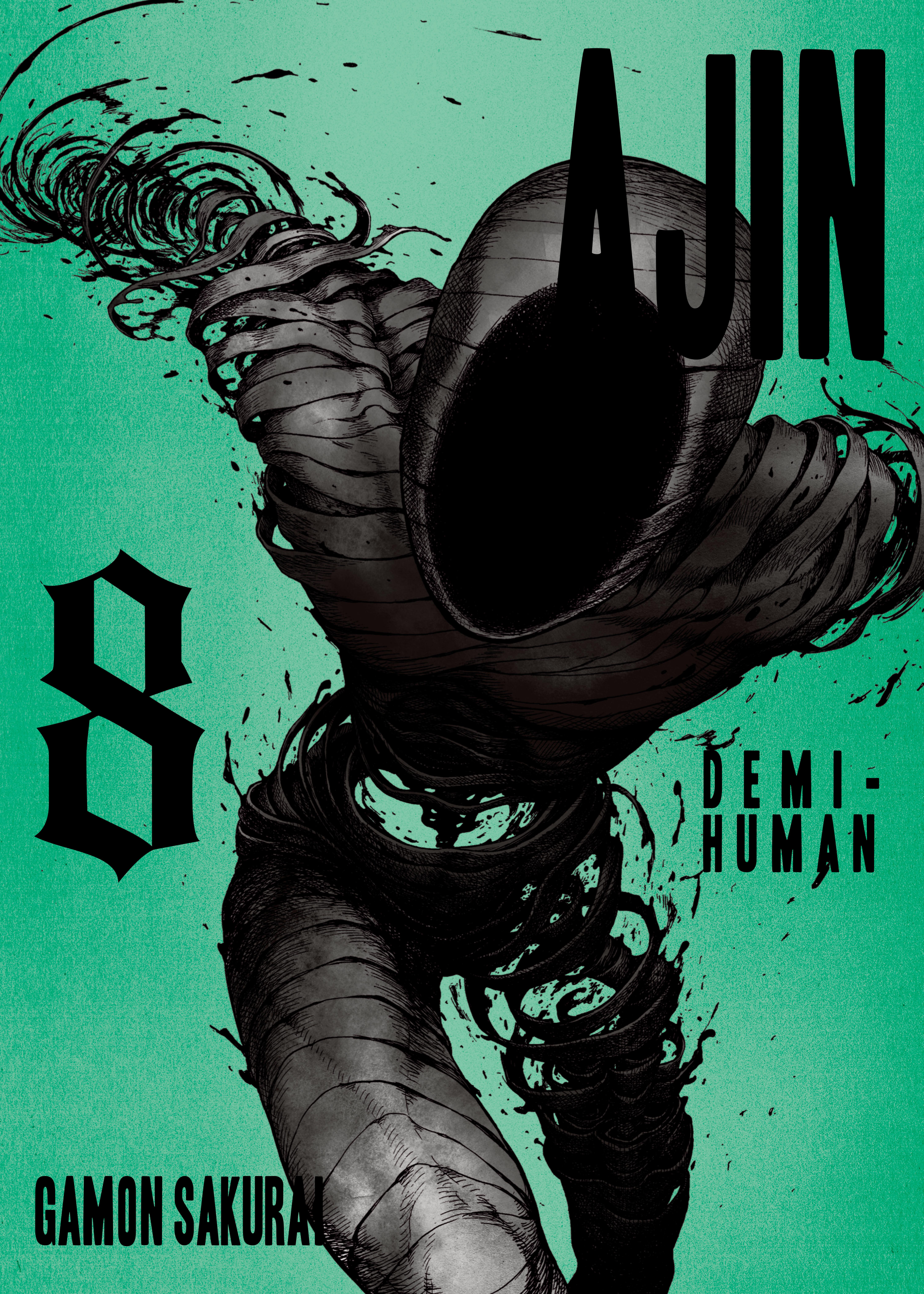 Kei lets loose on Gamon Sakurai's cover to Ajin: Demi-Human Volume 8 (2016), Kodansha