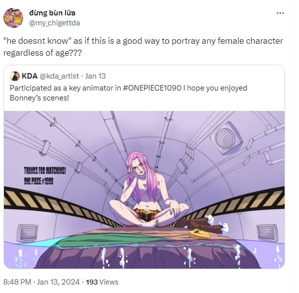 one piece bonney tweet