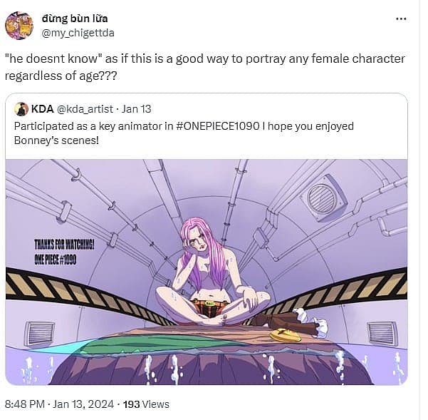 one piece bonney tweet