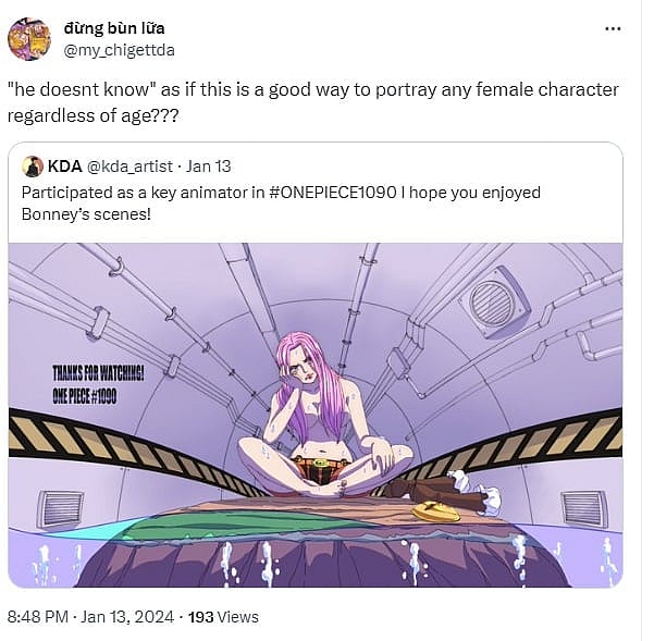 one piece bonney tweet