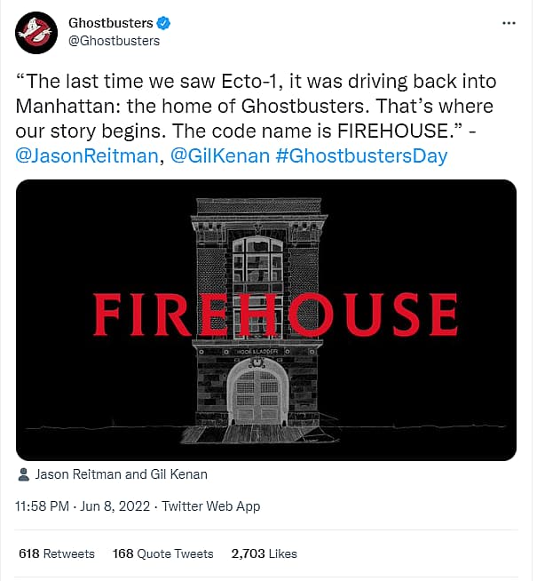 The official Ghostbusters Twitter account provides a tease of the franchise’s future