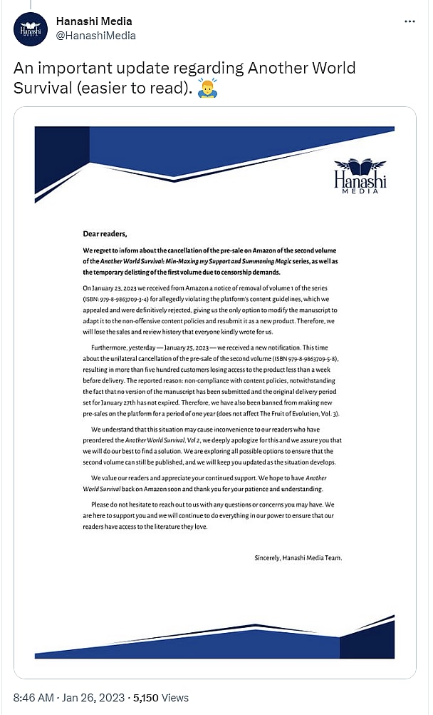 Hanashi Media Statement