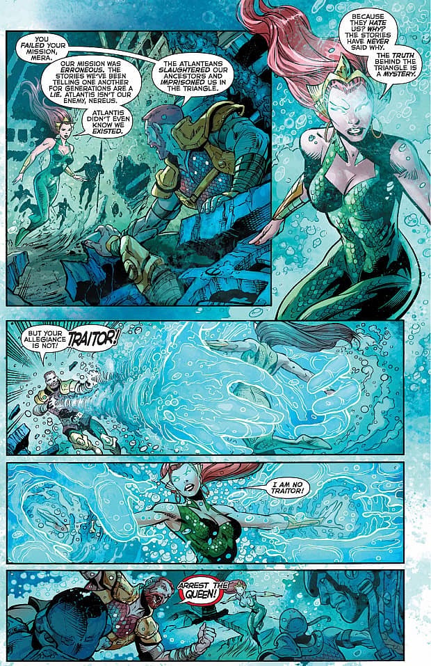 Nereus and Mera in "Aquaman" - Art by Paul Pelletier - DC Comics
