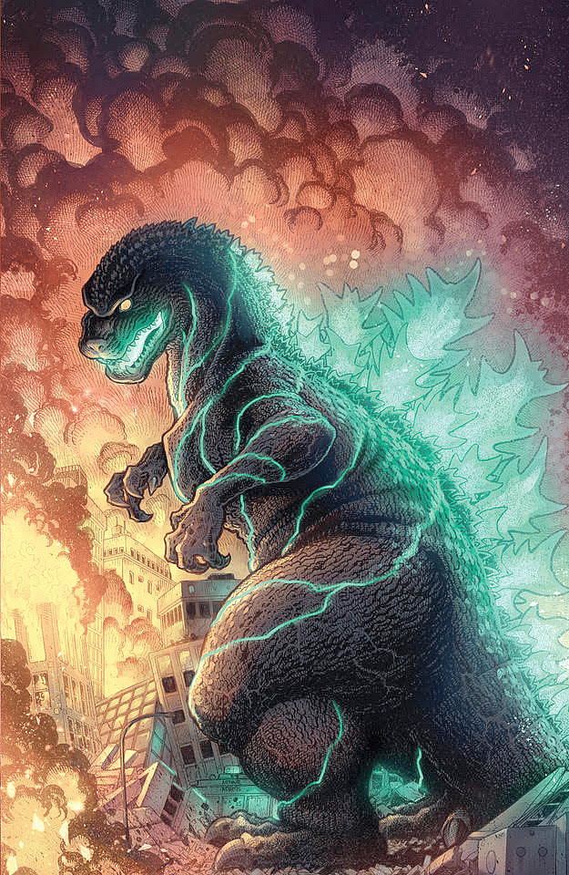 Big G charges up on Art Adams' SDCC 2025 variant cover to Godzilla Vol. 1 #1 (2025), IDW