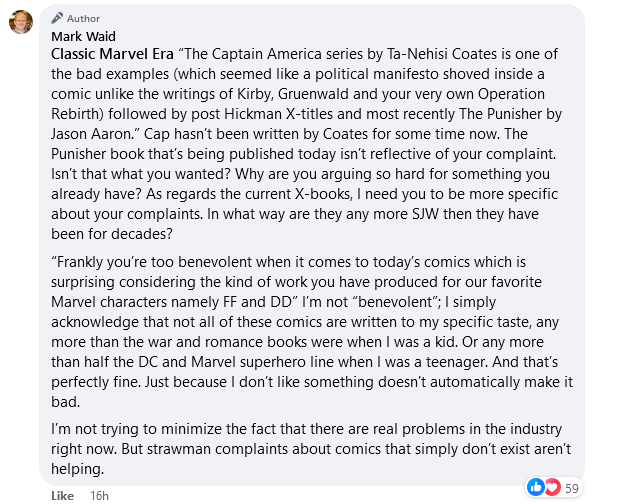 Mark Waid rejects Mark Millar's criticism of comic book industry 'cancel pigs'.