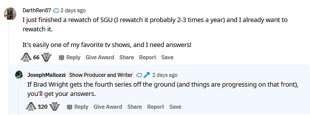 Stargate Writer Joseph Mallozzi Confirms Progress Being Made on New TV Series from Co-Creator Brad Wright!