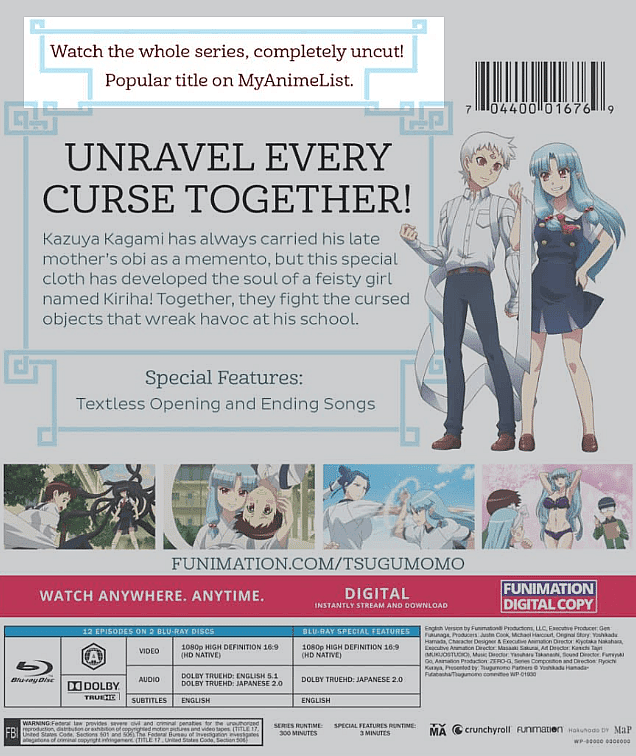For Second Time, Funimation Promises “Uncut” Release of Tsugumomo, Delivers Censored Version Instead