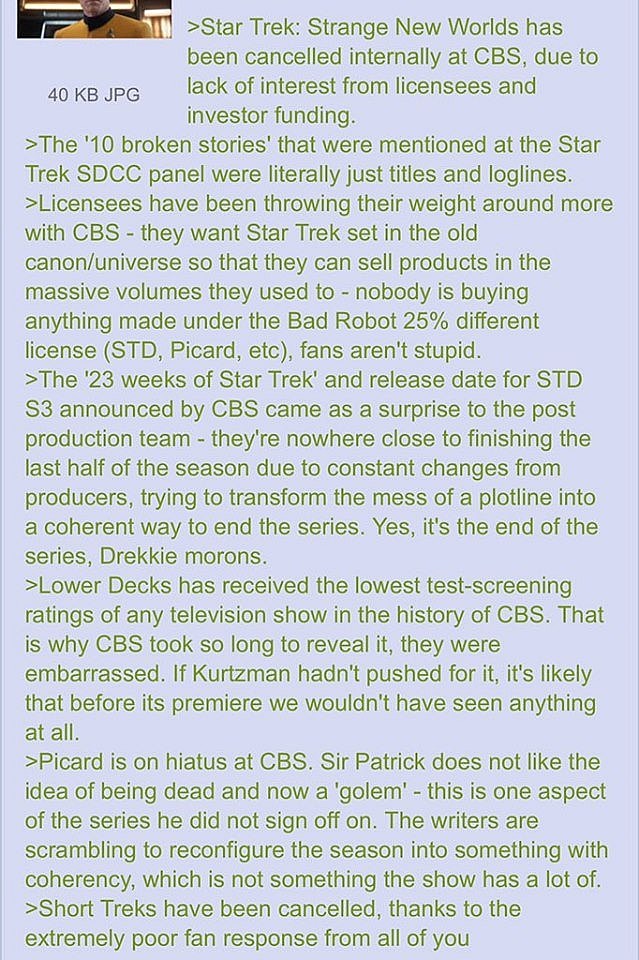 Star Trek 4chan August Rumors
