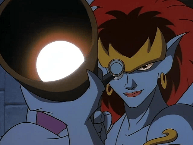 Demona (Marina Sirtis) takes aim in Gargoyles Season 1 Episode 5 "Awakening, Part 5" (1994), Disney