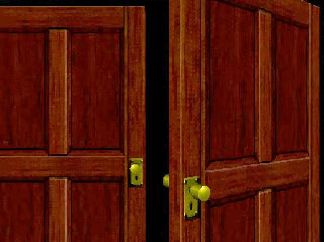 Chris Redfield (Scott McCulloch) makes his way deeper into the Spencer Mansion in Resident Evil (1996), Capcom